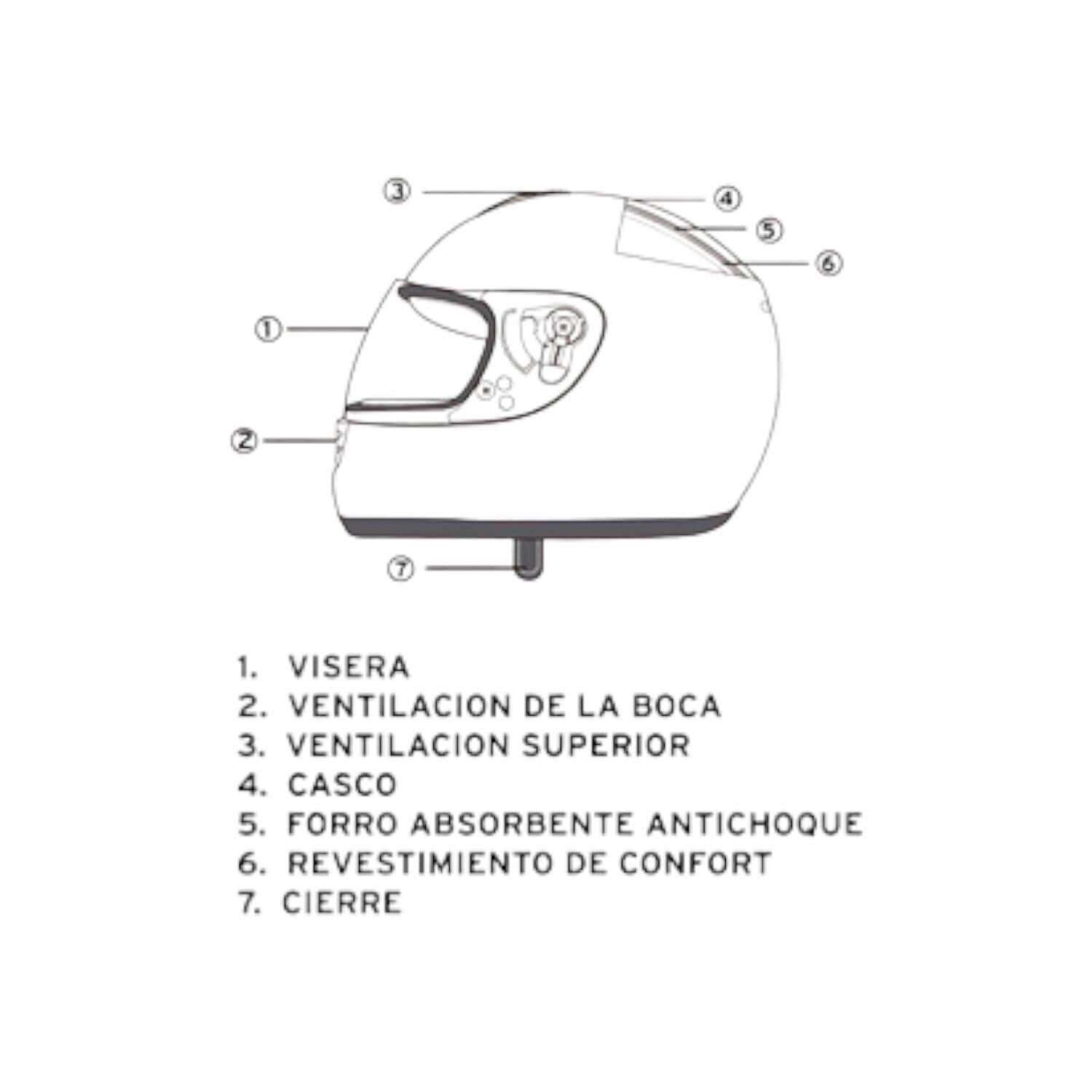 CASCO FULL FACE BX190 TALLA M COLOR DEEP BLUE CERTIFICADO - 4