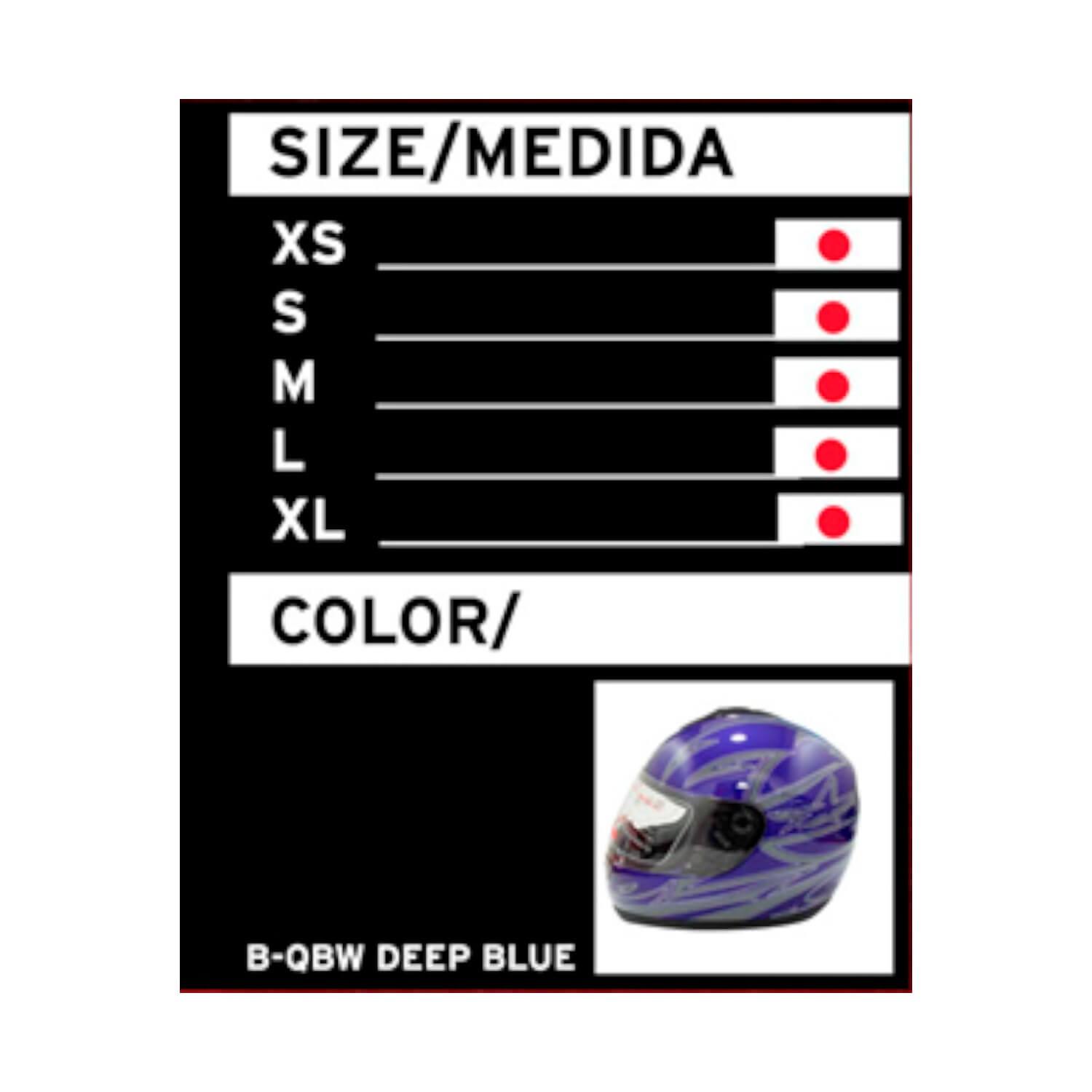 CASCO FULL FACE BX190 TALLA M COLOR DEEP BLUE CERTIFICADO - 6