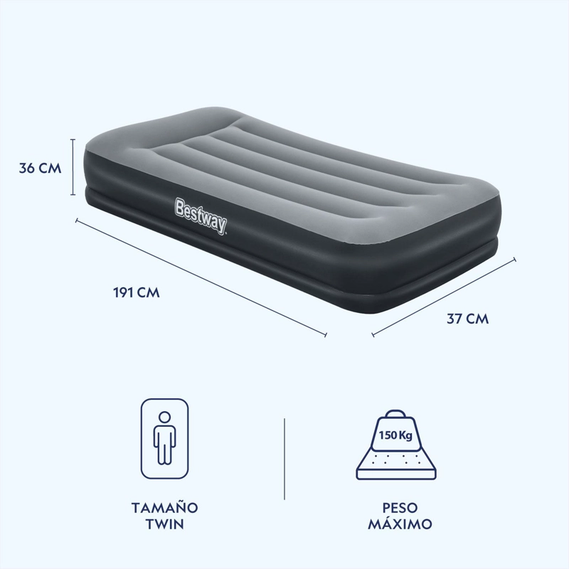COLCHON INFLABLE ELE CTRICO 1,5 PLAZA 191X97X36CM BESTWAY - 8