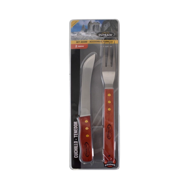 SET OUTBACK CUBIERTOS ASADO 2 PIEZAS ACERO - 1
