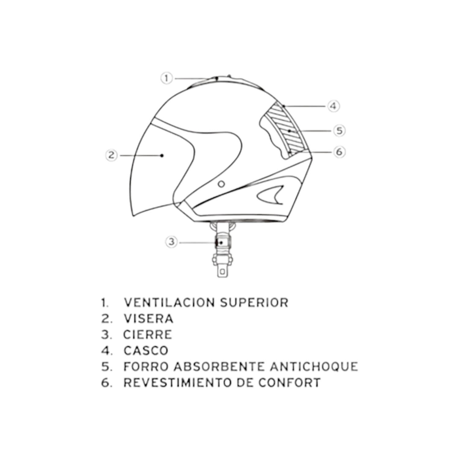 CASCO FULL FACE BX510 TALLA L COLOR SILVER CERTIFICADO ECE | BEX - 6