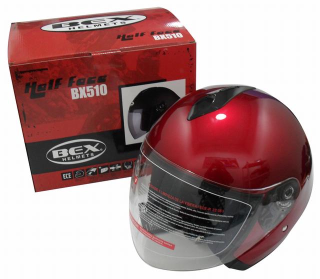 CASCO MODELO HALF FACE TALLA M COLOR BURGUNDHY - 3