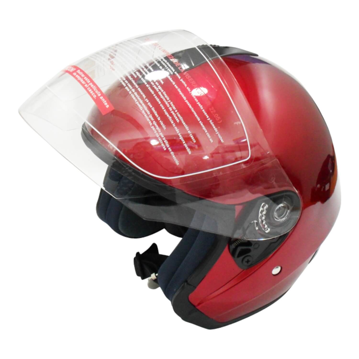 CASCO MODELO HALF FACE TALLA M COLOR BURGUNDHY - 6