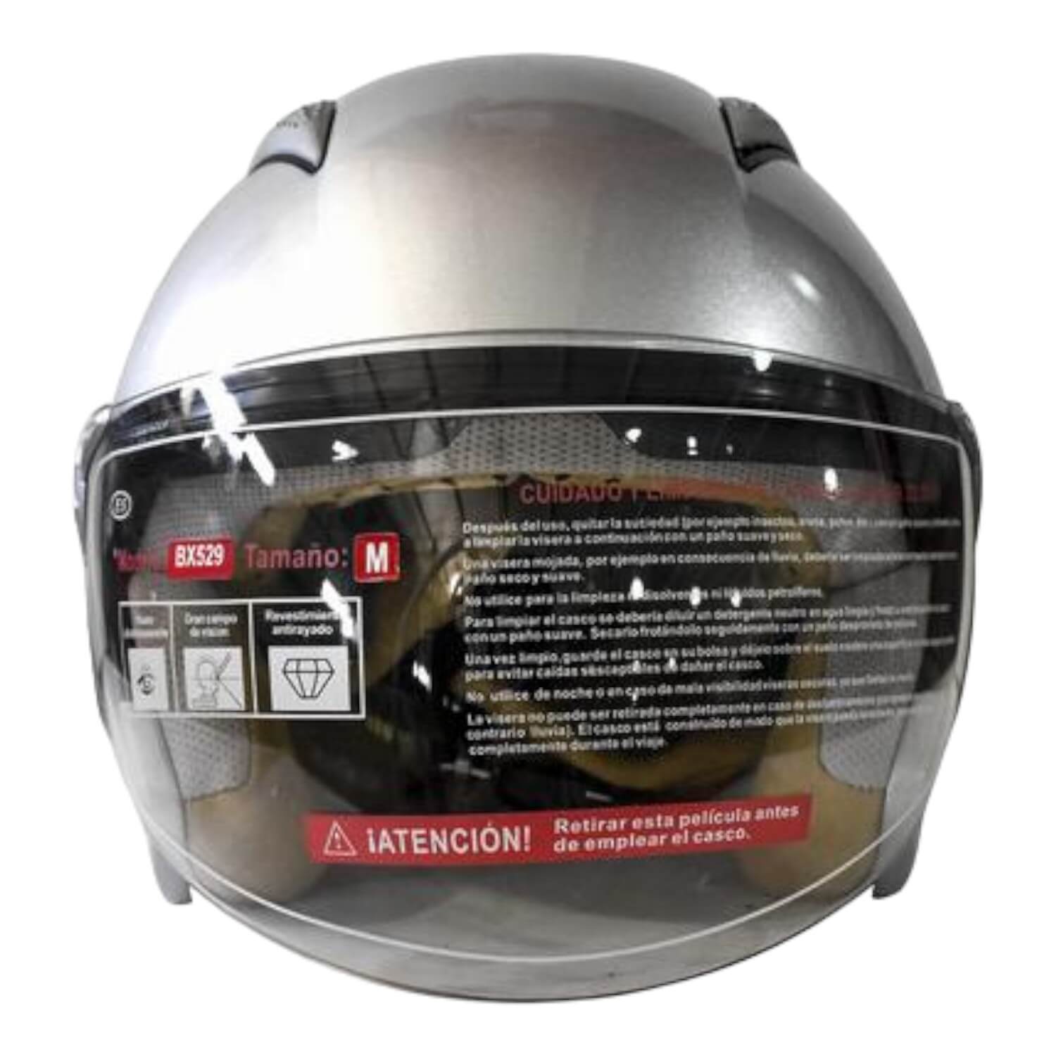 CASCO MODELO HALF FACE TALLA S COLOR SILVER - 5