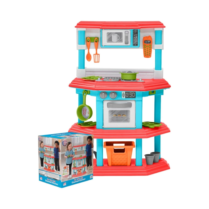 COCINA JUGUETE AMERICAN PLASTIC AP11640 PLASTICA CELESTE + ACCESORIOS 51X22X75 CM - 2