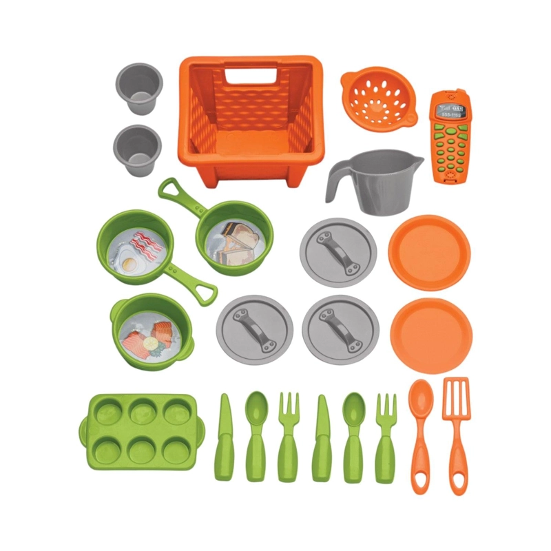 COCINA JUGUETE AMERICAN PLASTIC AP11640 PLASTICA CELESTE + ACCESORIOS 51X22X75 CM - 3