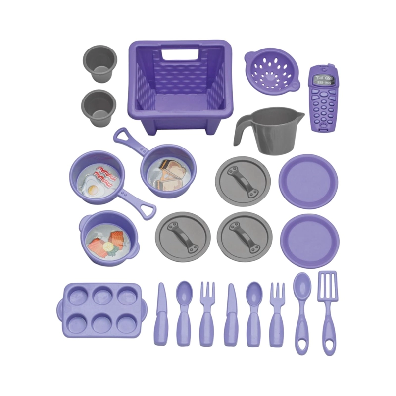 COCINA JUGUETE PLASTICA ROSADA + ACCESORIOS 51X22X75CM - 2