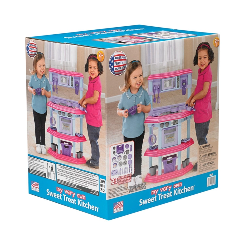 COCINA JUGUETE PLASTICA ROSADA + ACCESORIOS 51X22X75CM - 4