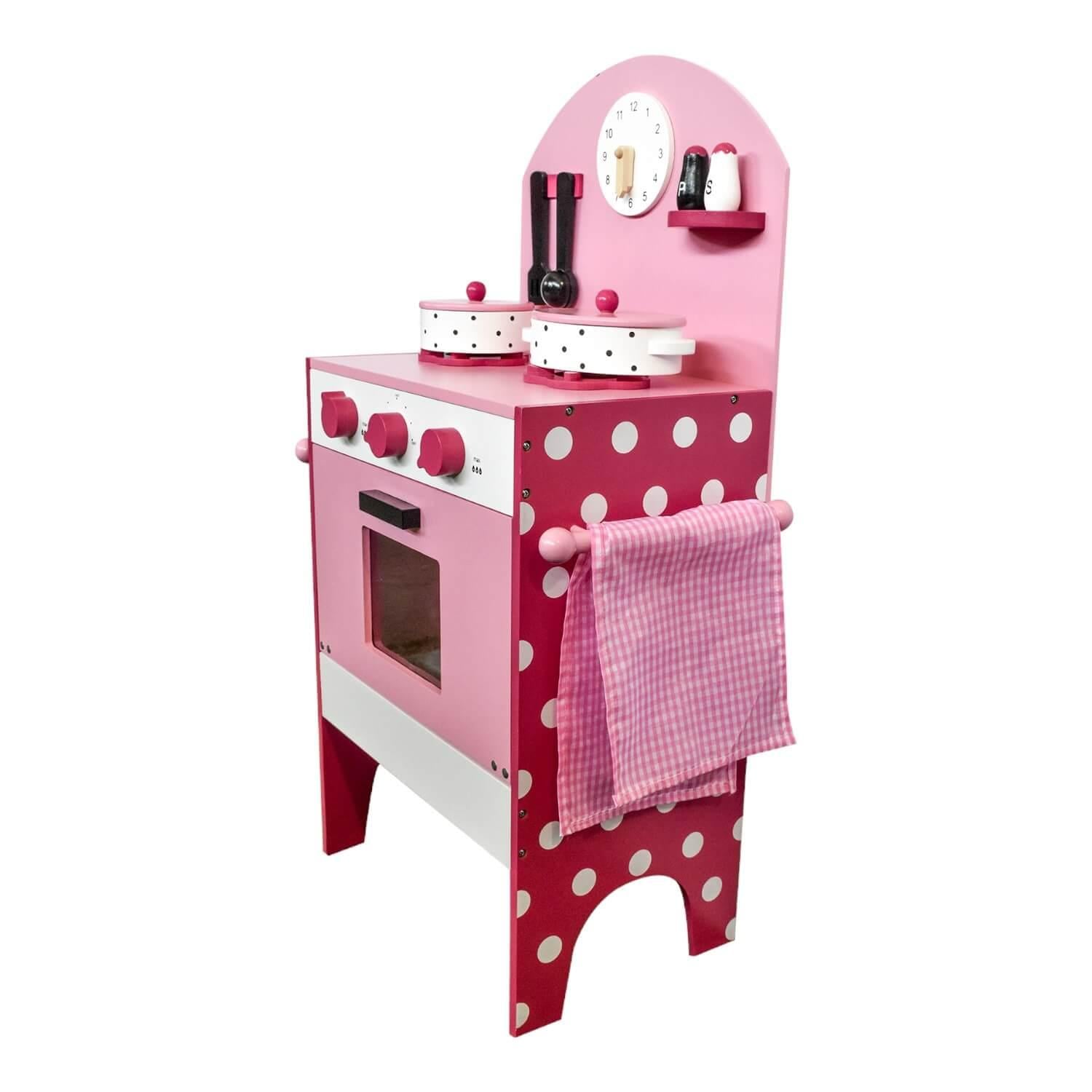 COCINA DE MADERA COC001 ROSADA + ACCESORIOS 43.5X23.5X70 GAMEPOWER - 1