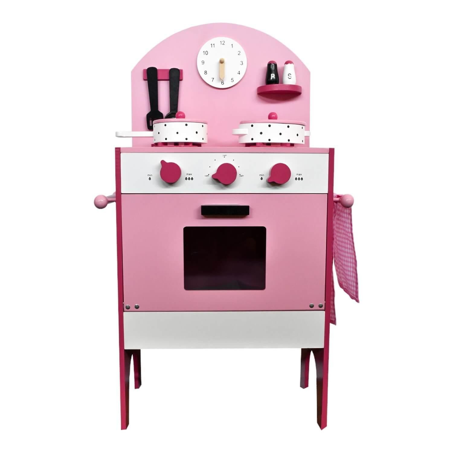 COCINA DE MADERA COC001 ROSADA + ACCESORIOS 43.5X23.5X70 GAMEPOWER - 6