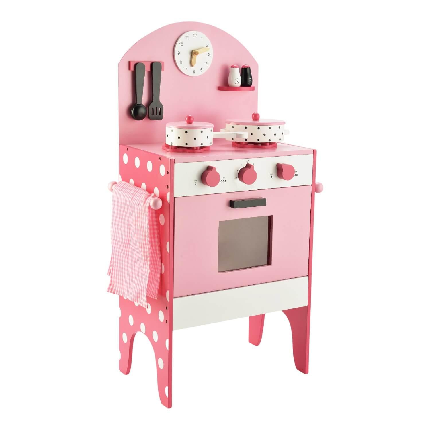 COCINA DE MADERA COC001 ROSADA + ACCESORIOS 43.5X23.5X70 GAMEPOWER - 7