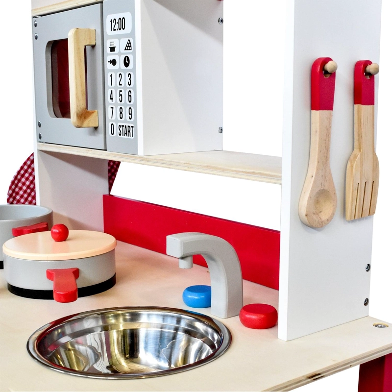 COCINA DE MADERA GAMEPOWER COC003 ROJO ROJA + ACCESORIOS 54X30X90 CM - 7