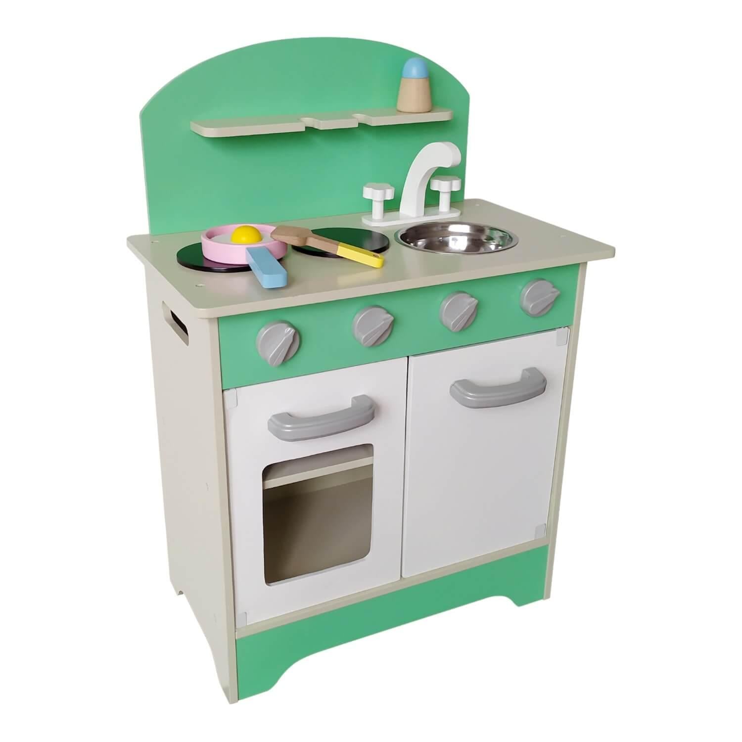 COCINA DE MADERA VERDE + ACCESORIOS 45X26X65 CMS GAMEPOWER - 1