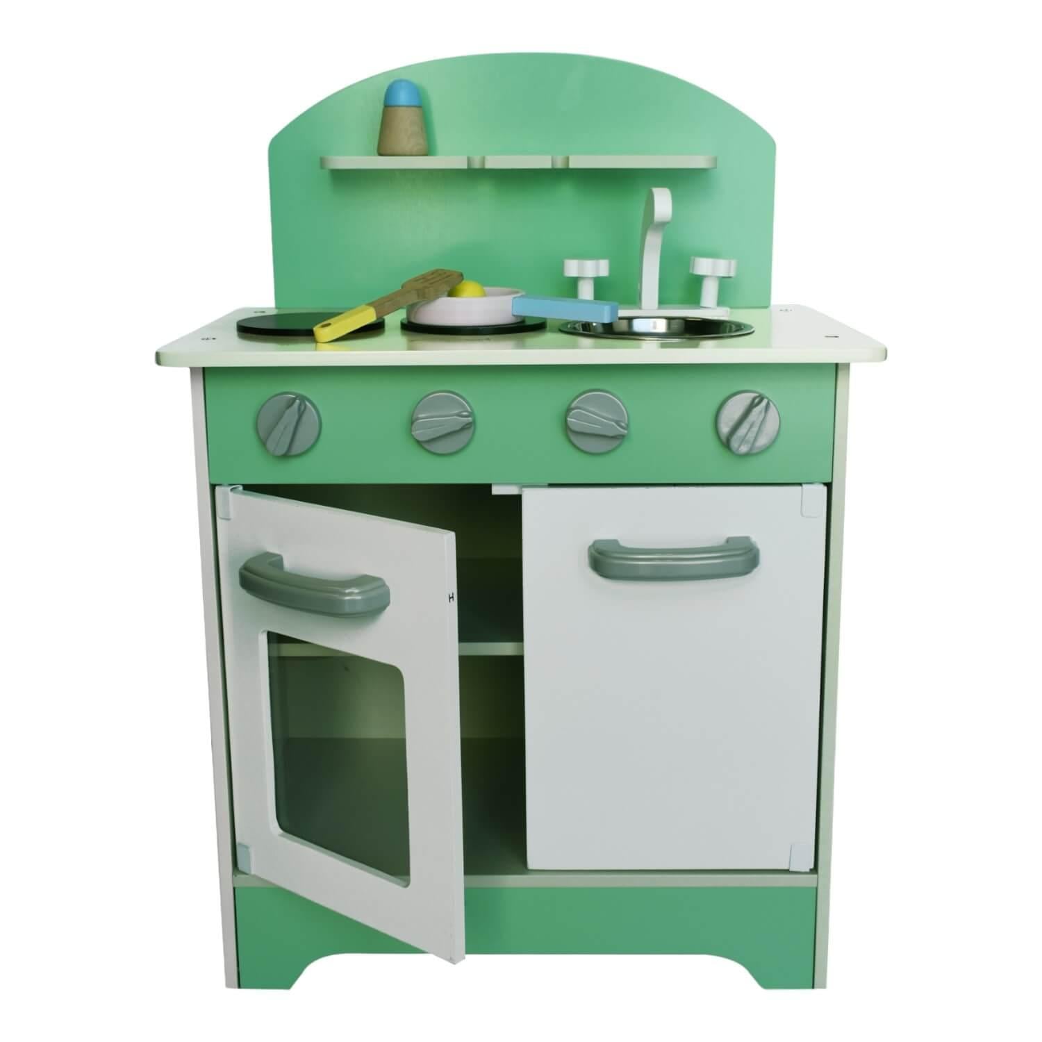 COCINA DE MADERA VERDE + ACCESORIOS 45X26X65 CMS GAMEPOWER - 4