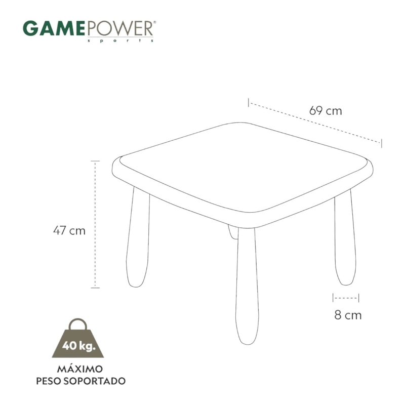 MESA DE JUEGO GP3250 MULTICOLOR INFANTIL PARA NIÑOS 47X70X70 CM GAMEPOWER GAME POWER - 2