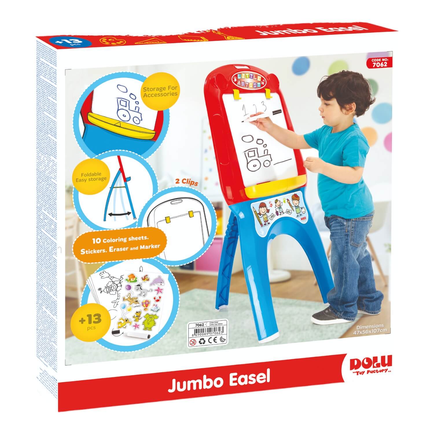 PIZARRA DOLU DL7062 MULTICOLOR INFANTIL CON SOPORTE 59X37X105 CM - 3