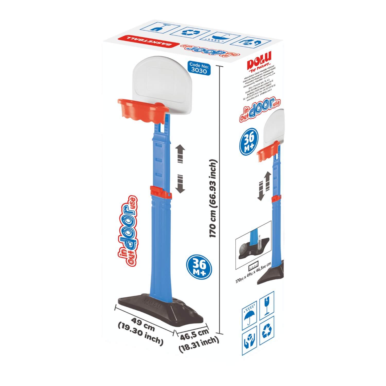 SET DOLU ARO BASKETBALL + PEDESTAL AJUSTABLE A 170M - 9