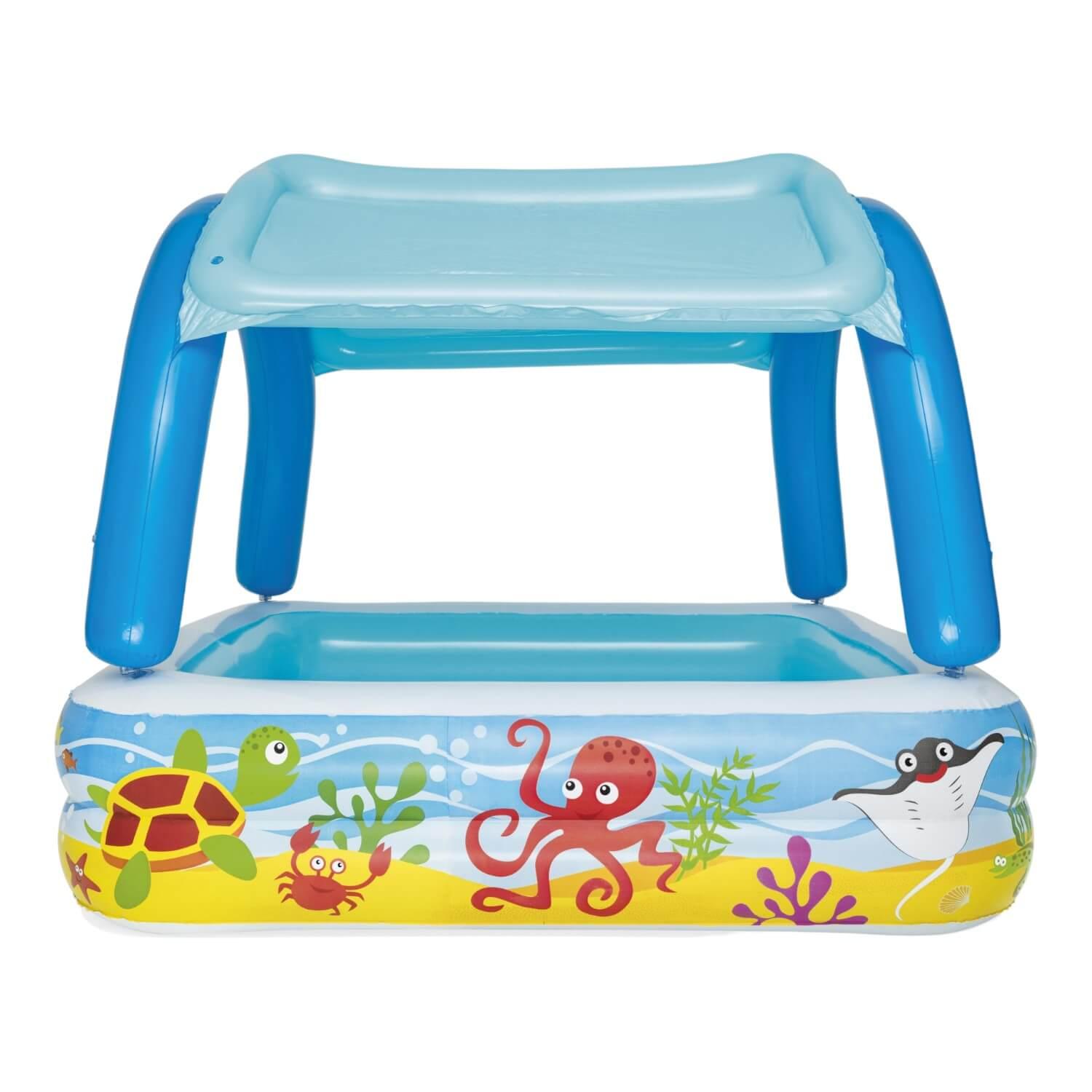 PISCINA INFLABLE BESTWAY 52192 MULTICOLOR CON TOLDO DESMONTABLE 140X140X114 CM - 5