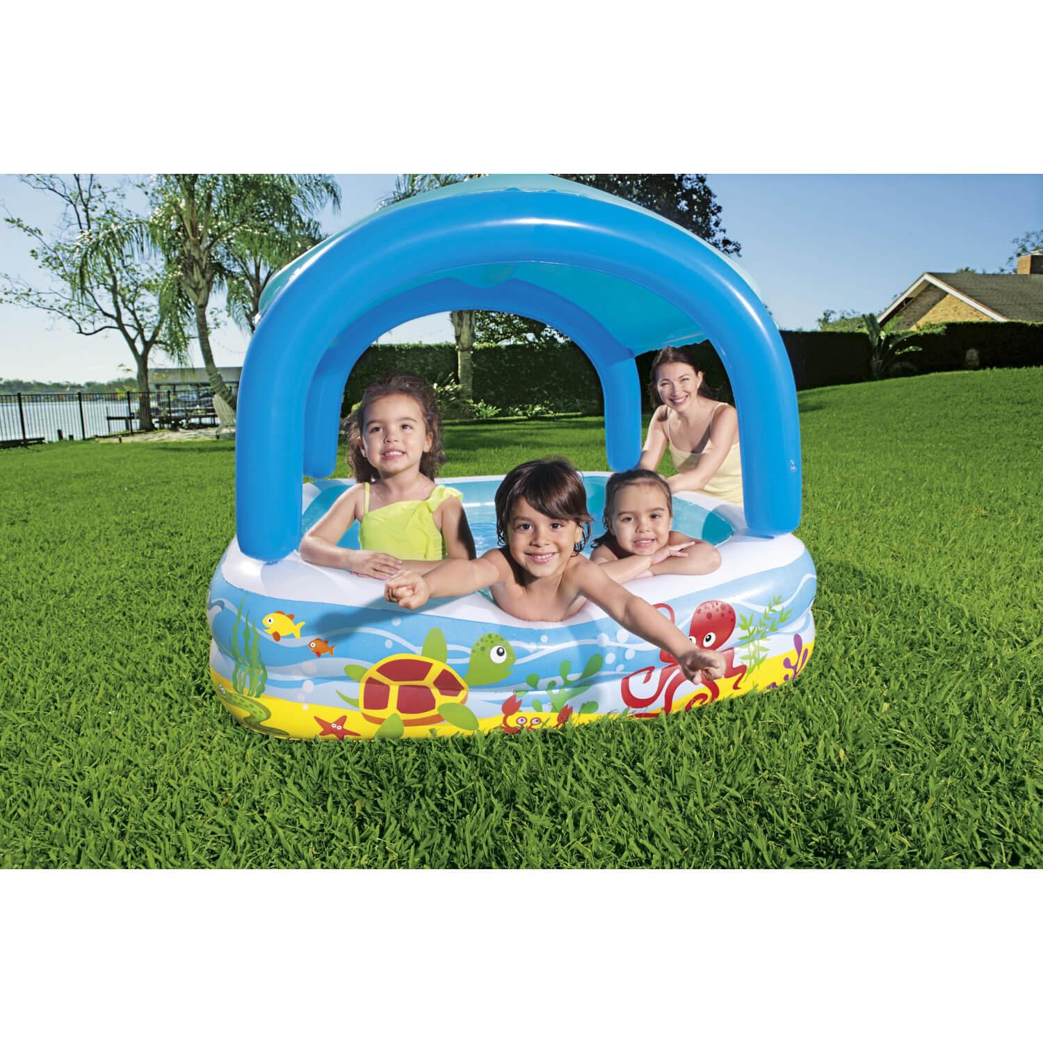 PISCINA INFLABLE BESTWAY 52192 MULTICOLOR CON TOLDO DESMONTABLE 140X140X114 CM - 9
