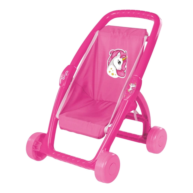 COCHECITO DE MUÑECA DOLU DL2559 ROSADO DISEÑO UNICORNIO - 1