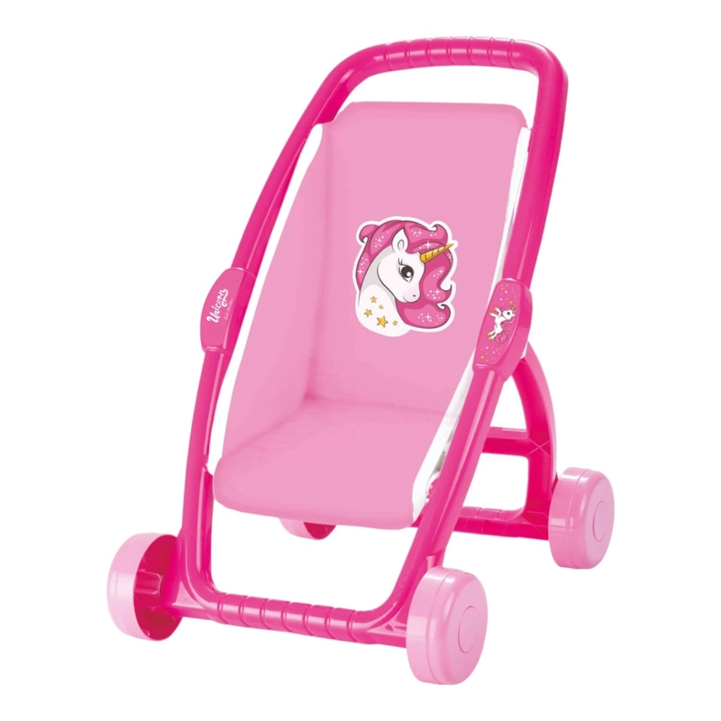 COCHECITO DE MUÑECA DOLU DL2559 ROSADO DISEÑO UNICORNIO - 3