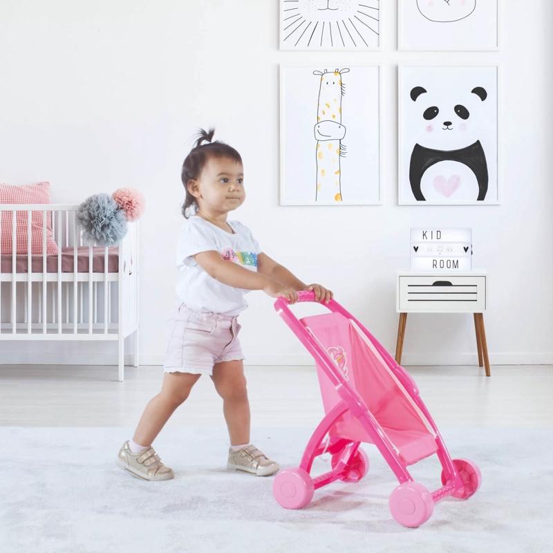 COCHECITO DE MUÑECA DOLU DL2559 ROSADO DISEÑO UNICORNIO - 4