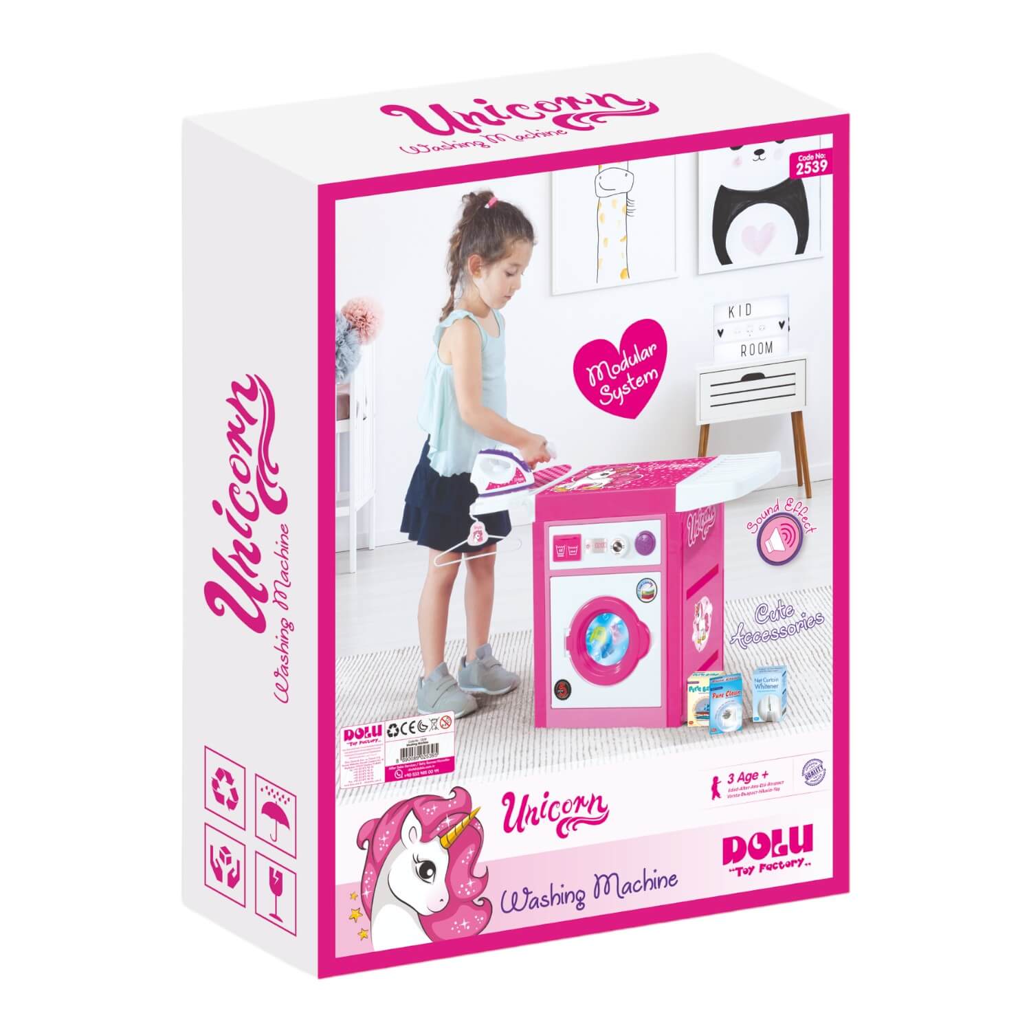 LAVADORA DE JUGUETE DOLU DL2539 MULTICOLOR + ACCESORIOS 69X39X58 CM - 2