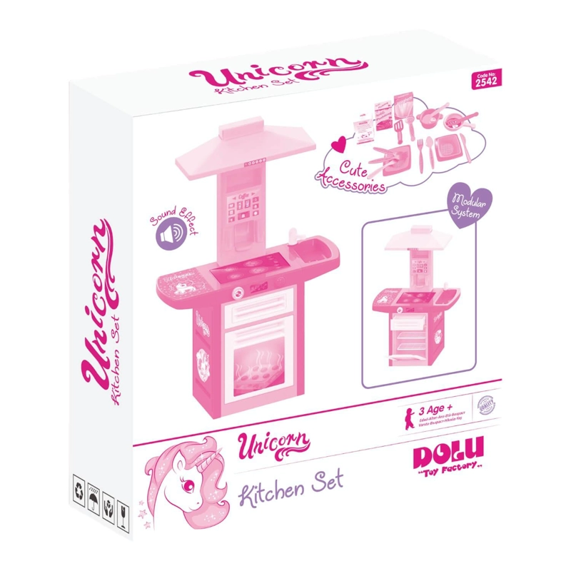 COCINA PLASTICA DOLU DL2542 UNICORNIO + ACCESORIOS 71X30X100 CM - 5
