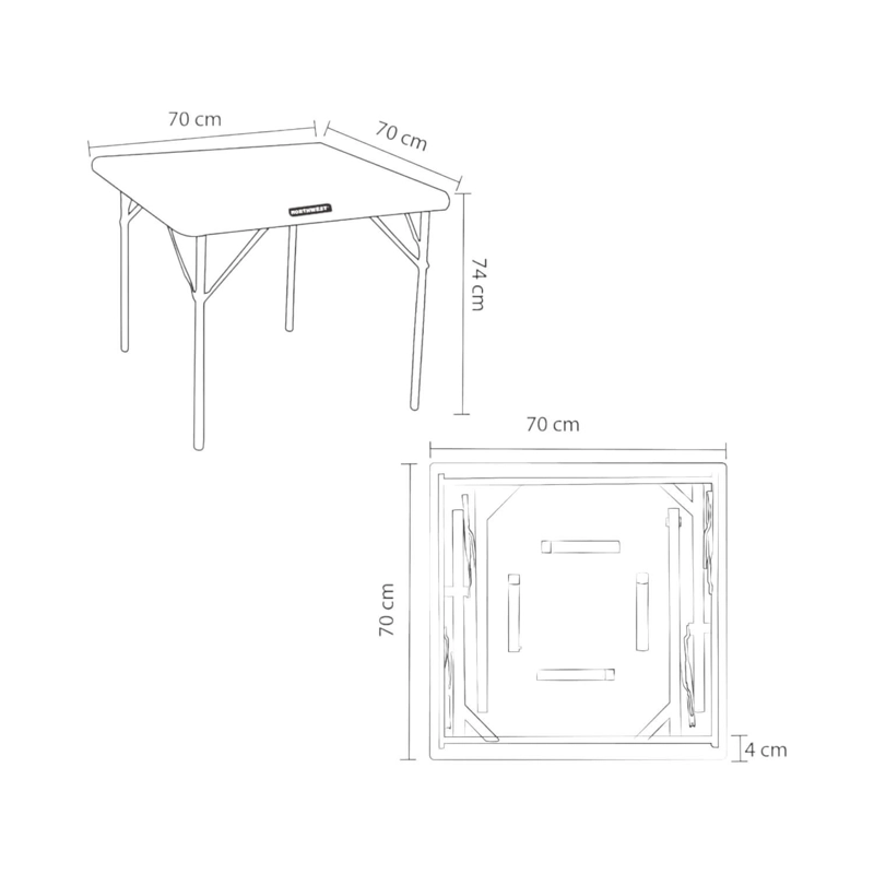 MESA PLEGABLE CUADRADA 70X74CM BLANCA NORTHWEST - 4