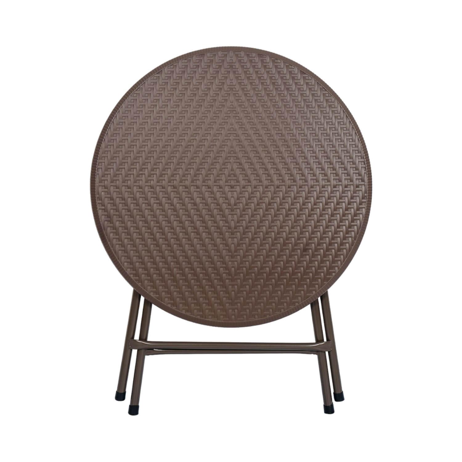 MESA NORTHWEST NW-RT80 PLEGABLE REDONDA RATTAN 80CM CAFÉ ACERO - 3