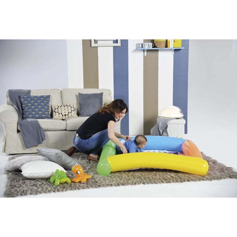 ALFOMBRA INFLABLE ANTIGOLPE BEBE  132X132X23 CMS BESTWAY - 4