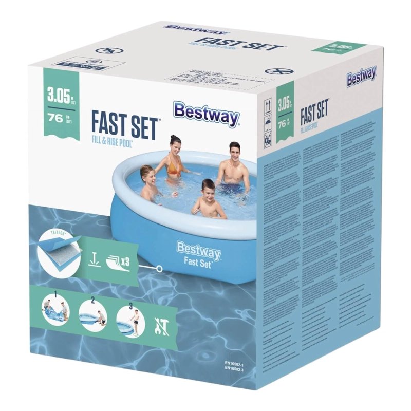 PISCINA BESTWAY REDONDA FACIL ARMADO 3.05MX76CM AZUL - 3