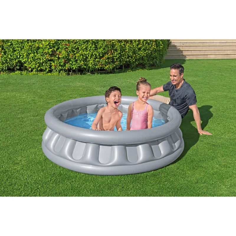 PISCINA INFLABLE BESTWAY REDONDA PARA NIÑOS 157X41CM GRIS - 4