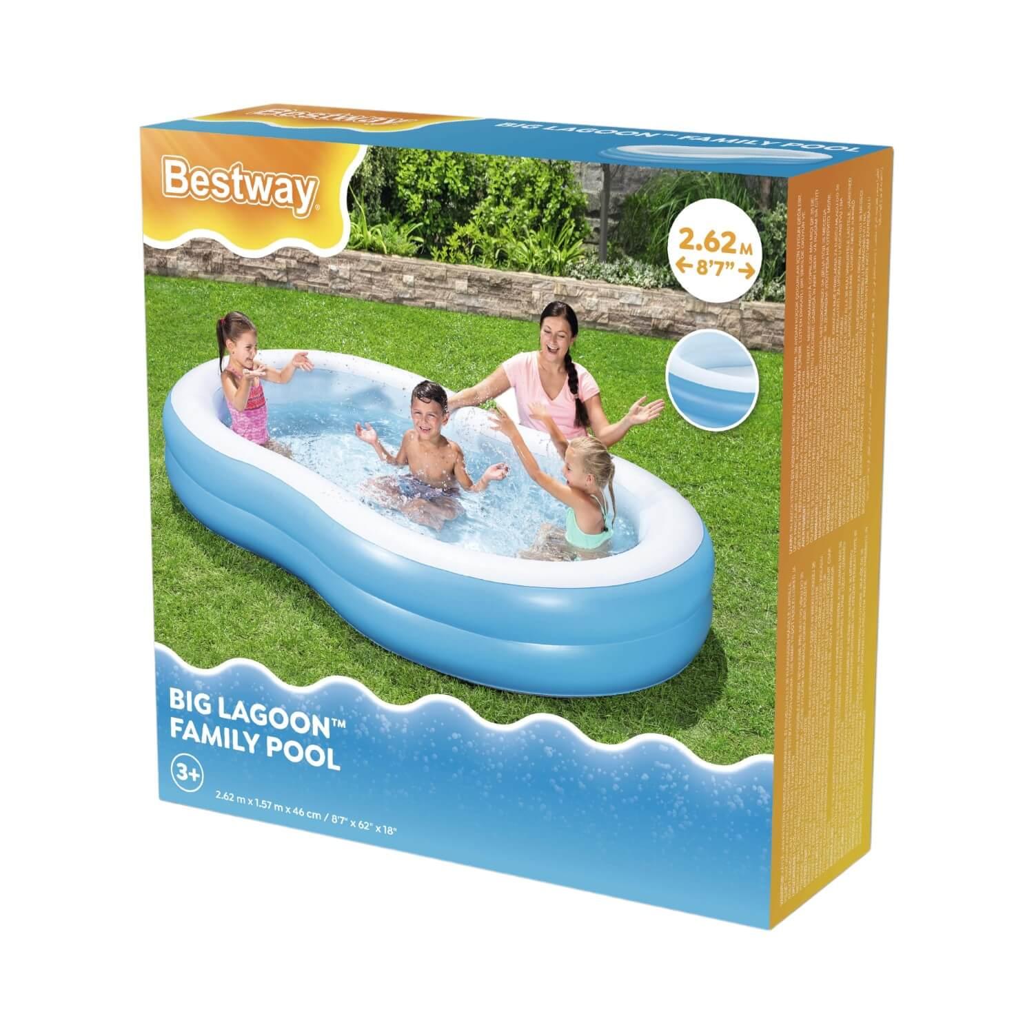PISCINA INFLABLE BESTWAY LAGUNA PARA NIÑOS 262X157X46CM AZUL - 5