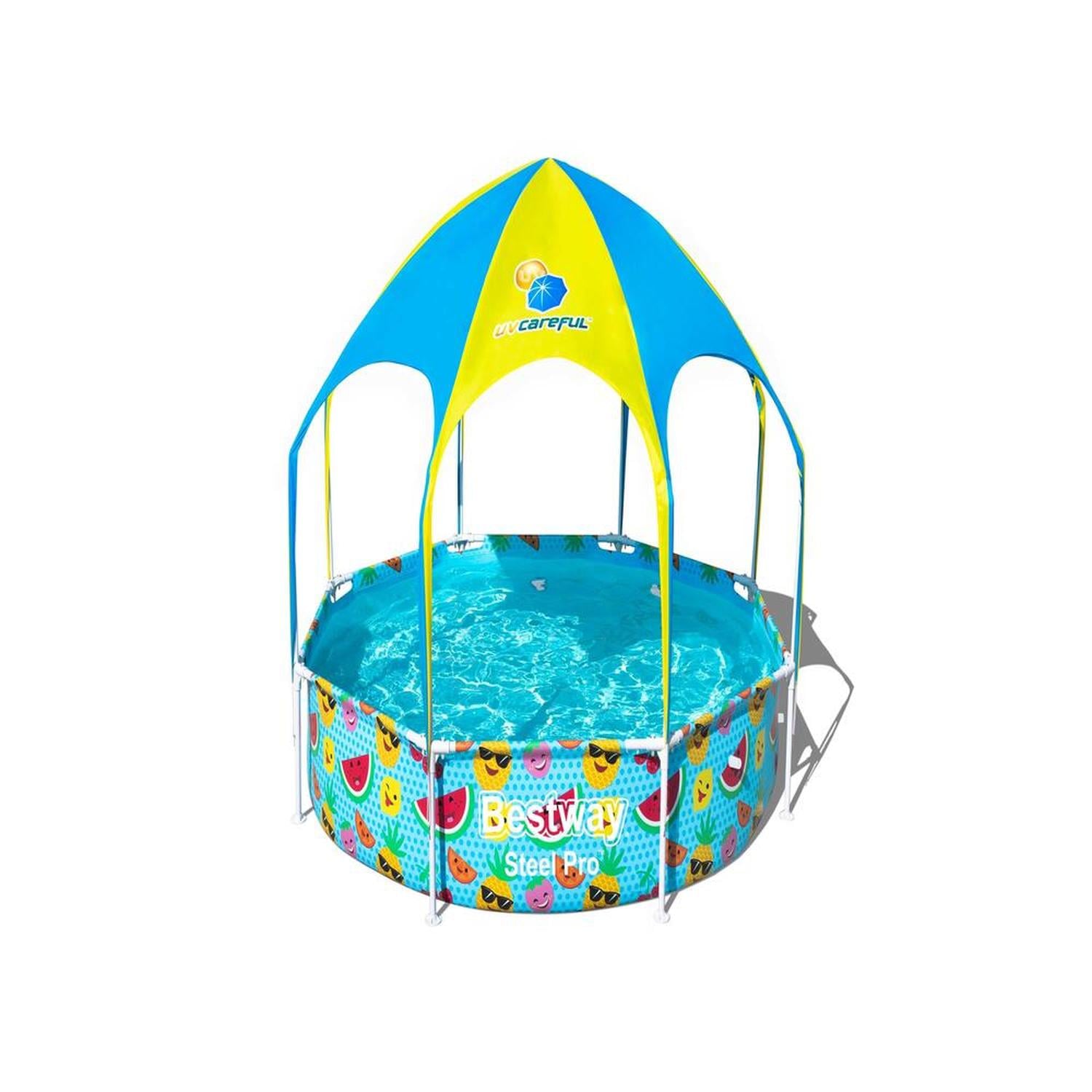 PISCINA BESTWAY REDONDA CON TOLDO Y NEBLINA AGUA 2.44MX51CM - 1