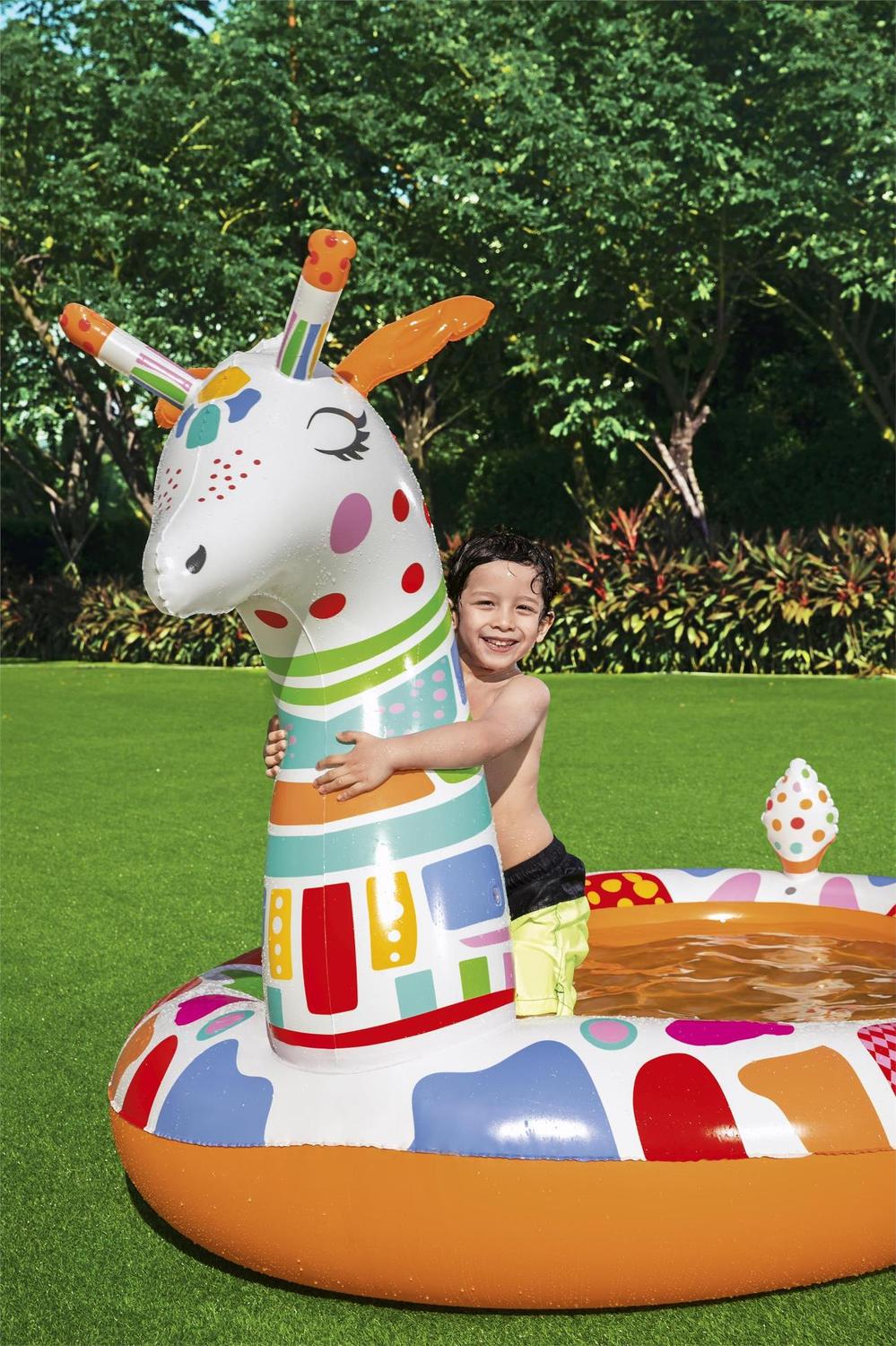 PISCINA INFLABLE BESTWAY REDONDA JIRAFA 2.66X1.57X1.27M - 6