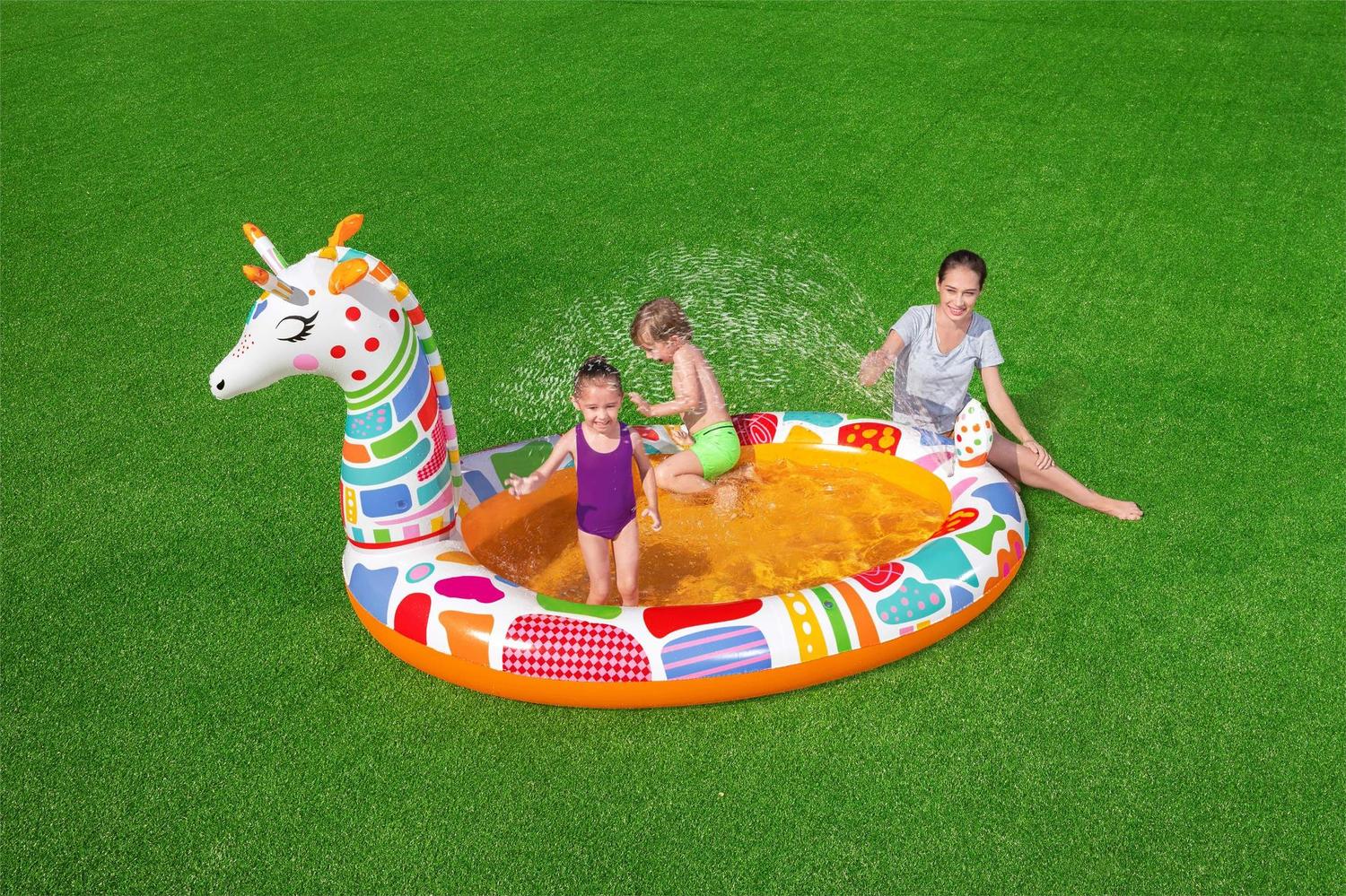 PISCINA INFLABLE BESTWAY REDONDA JIRAFA 2.66X1.57X1.27M - 7