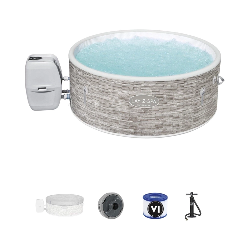 HOT TUB BESTWAY 60027 60X155 CM SPA JACUZZI INFLABLE VANCOUVER 5 PERSONAS - 1