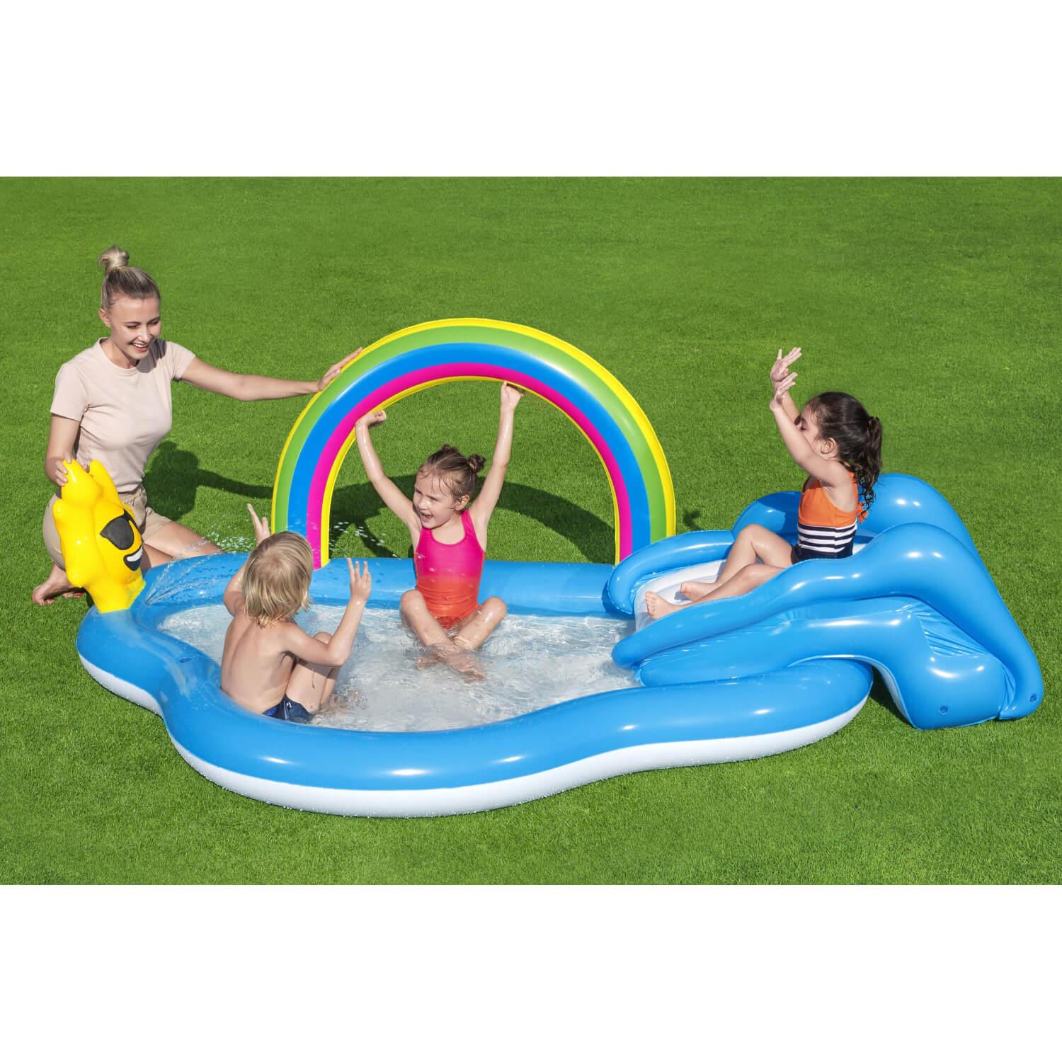 PISCINA Y JUEGOS INFLABLE BESTWAY 53092 ARCOIRIS 2.57MX1.45MX91 CM - 2