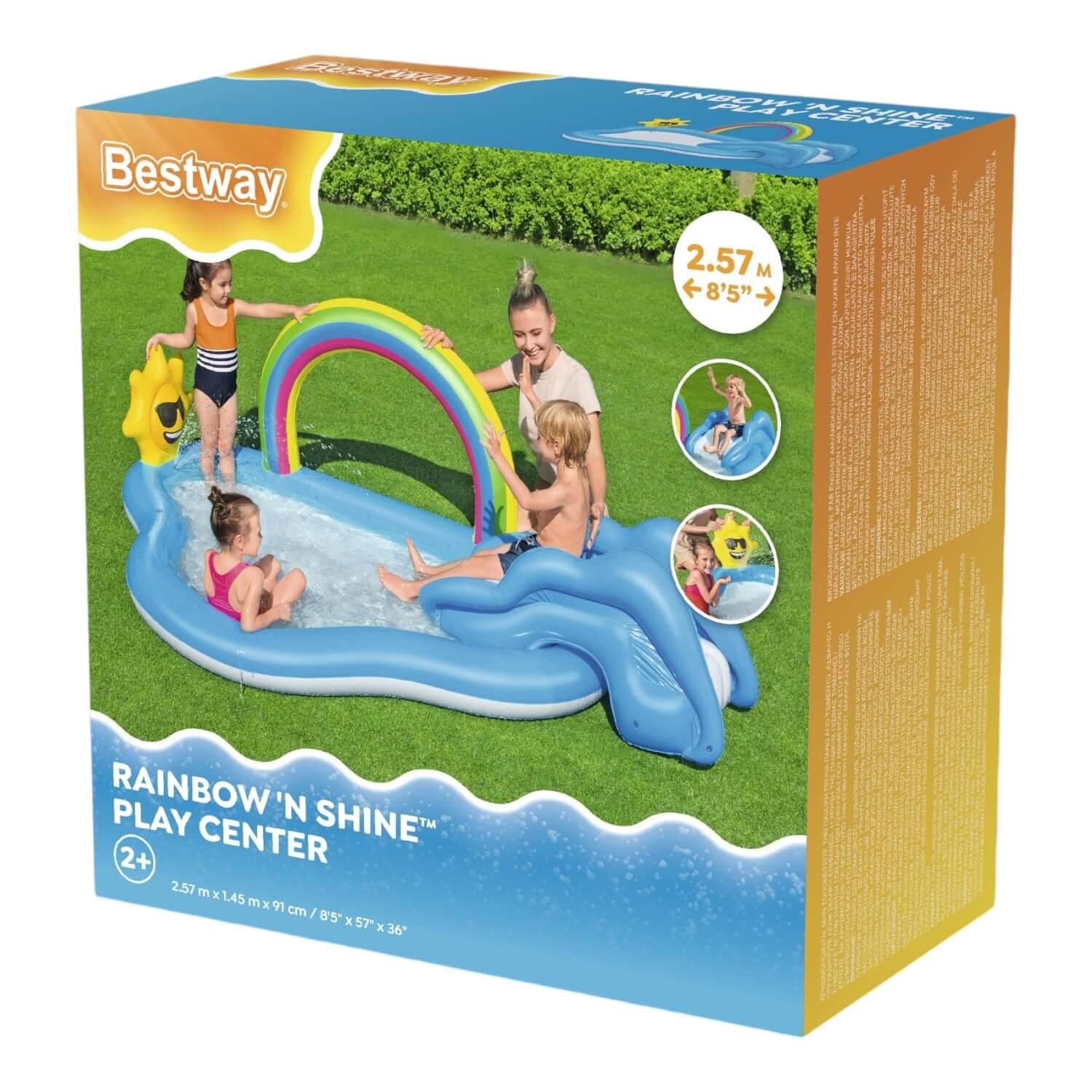 PISCINA Y JUEGOS INFLABLE BESTWAY 53092 ARCOIRIS 2.57MX1.45MX91 CM - 3