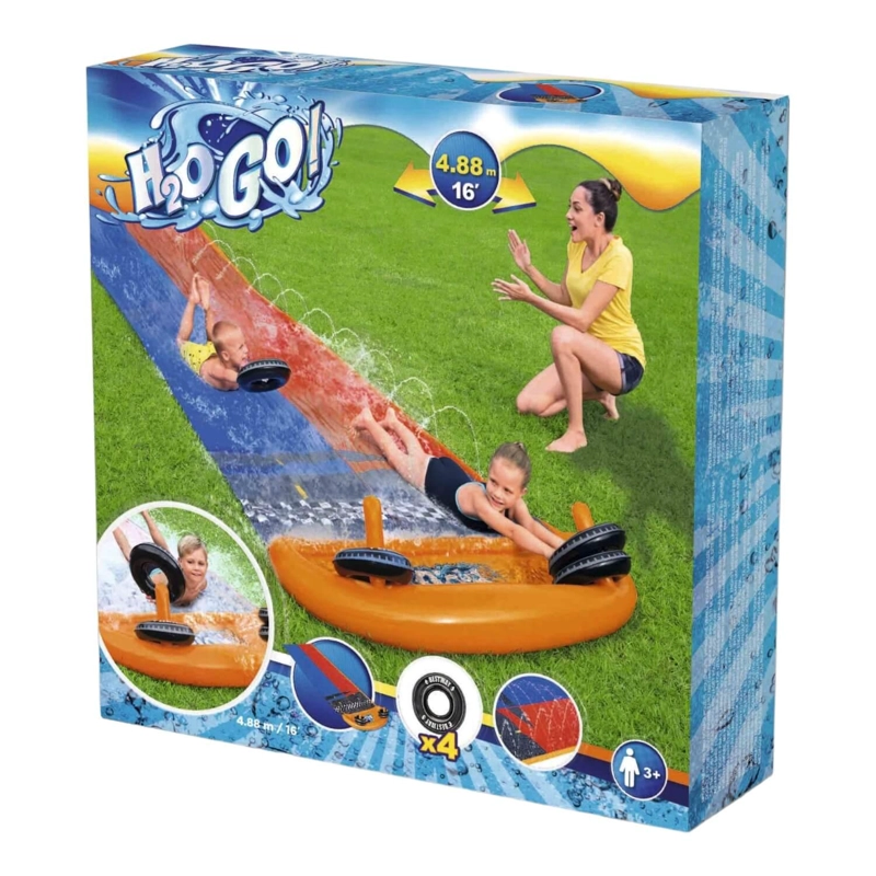 DESLIZADOR TOBOGAN DE AGUA DOBLE 4.88M CON AROS BESTWAY - 3