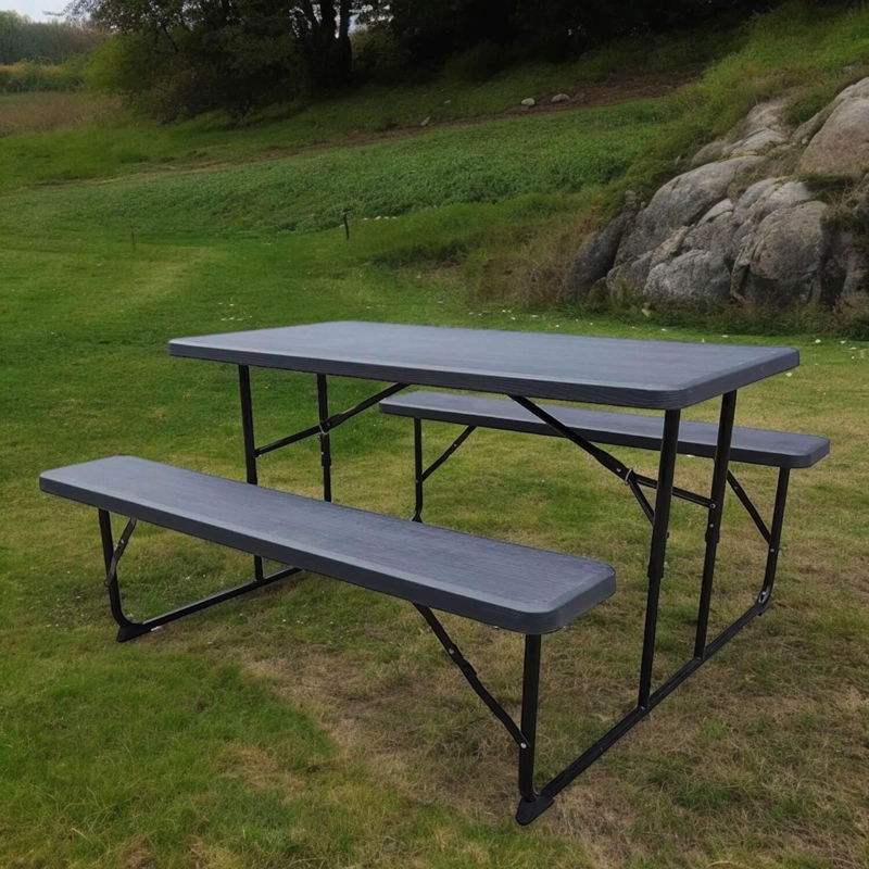 SET MESA Y BANCOS PLEGABLES 137X70X72CM DISEÑO MADERA NORTHWEST - 3