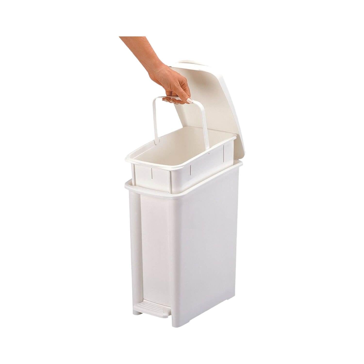 BASURERO RIMAX RX3980 PLASTICO PEDAL BLANCO 10L - 3