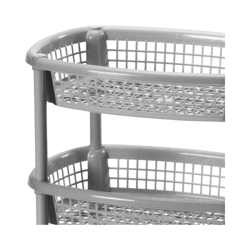 CANASTA MOVIL OVALADA GRIS METALIZADO 54.5X39.2X71.5 RIMAX - 3