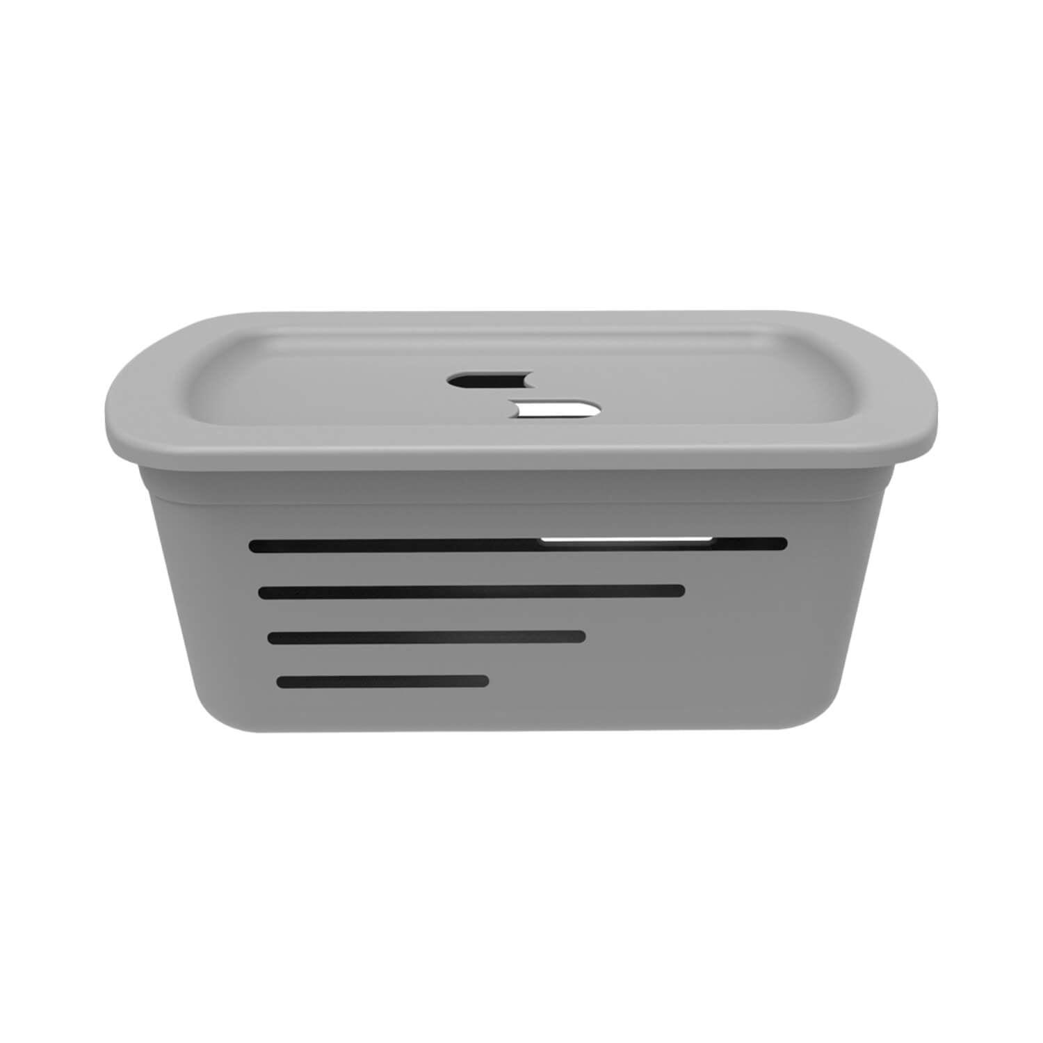CANASTA ORGANIZADORA SOPRANO 5L GRIS CON TAPA