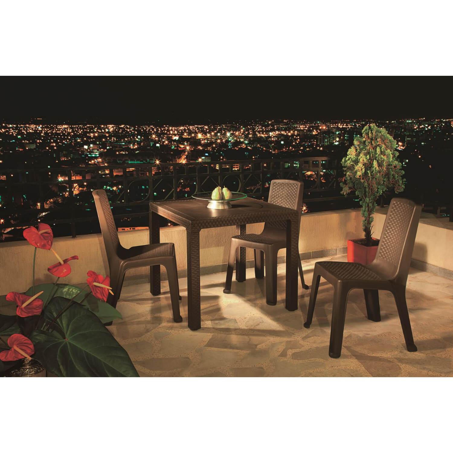 MESA RIMAX RX7804 PLASTICO CAFÉ 80X80 CM ETERNA - 6