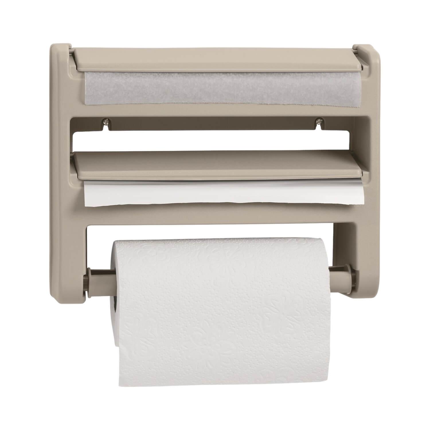 DISPENSADOR PORTARROLLO TRIPLE TAUPE RIMAX - 1