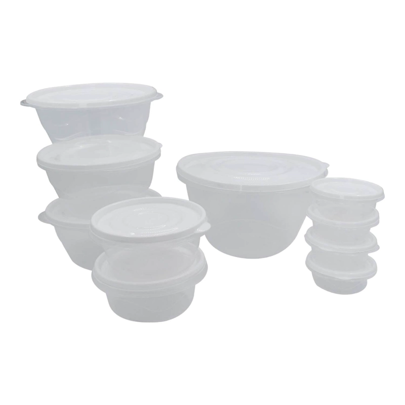SET DE 10 CONTENEDORES DE PLASTICO TAPA BLANCA SAN BERNARDO - 3