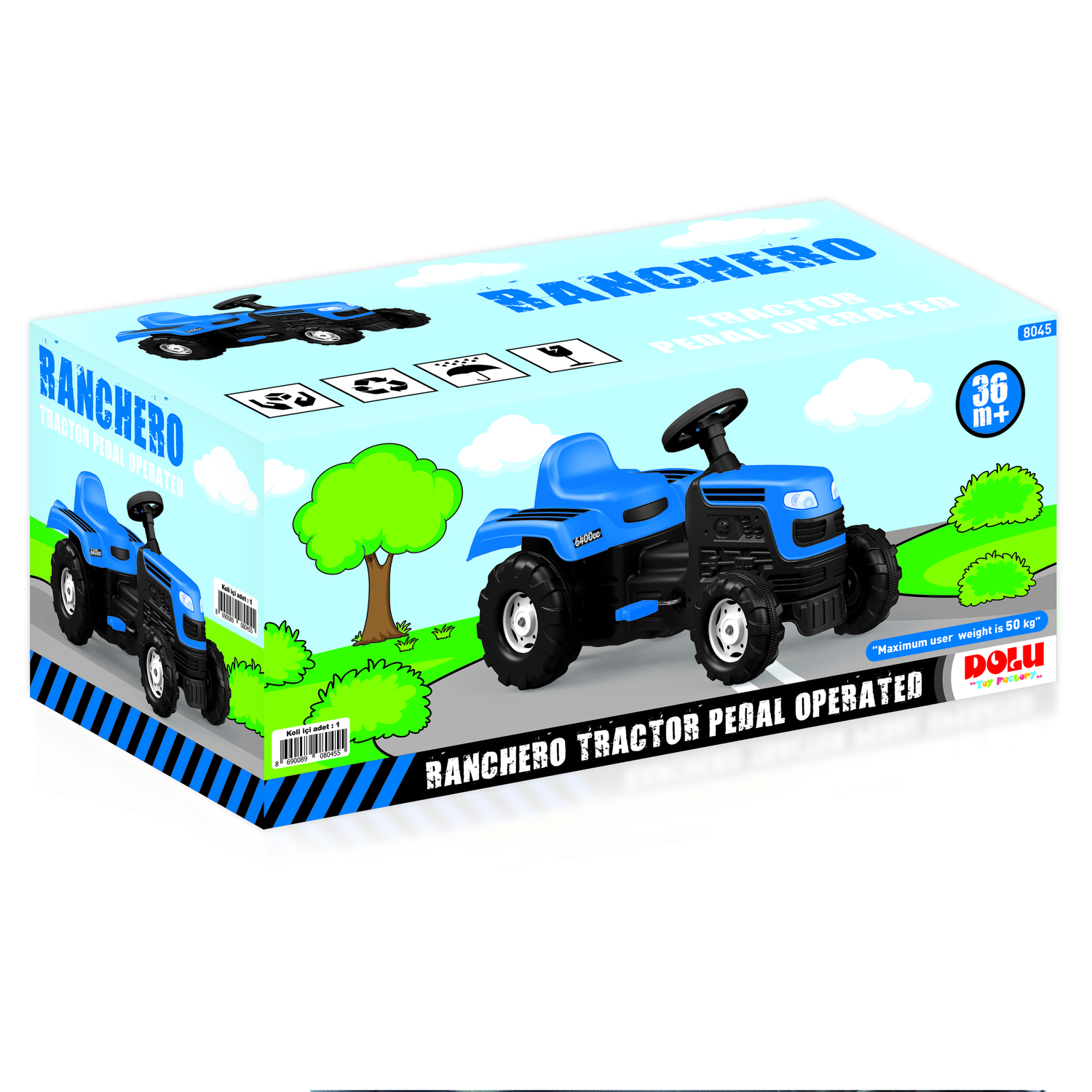 TRACTOR CON PEDALES AZUL DOLU - 1