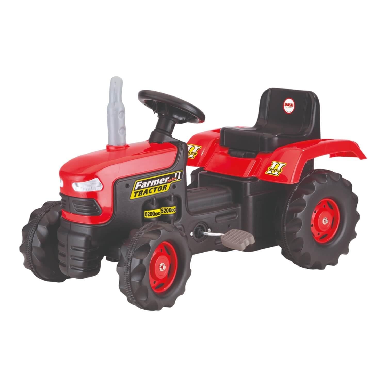 TRACTOR CON PEDALES ROJO 83X45X53 CMS DOLU - 5